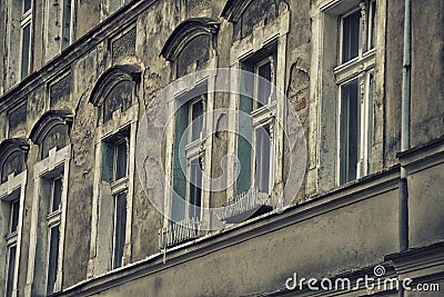 The Wall of ruinous building Stock Photo