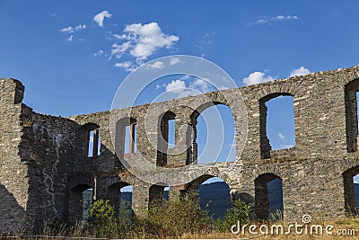 Wall. Ruins of castle Koenigstein Konigstein . Germany Stock Photo