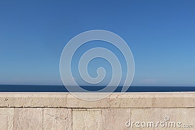 Wall, sky and sea, lines Stock Photo