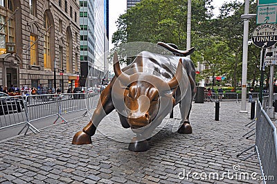 Wall Street Bull, Manhattan, New York City Editorial Stock Photo