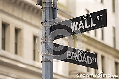 Wall street sign Stock Photo