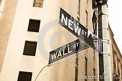 Wall street sign Editorial Stock Photo