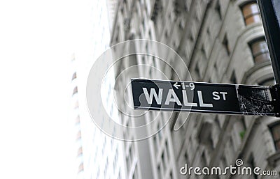 Wall street sign Editorial Stock Photo