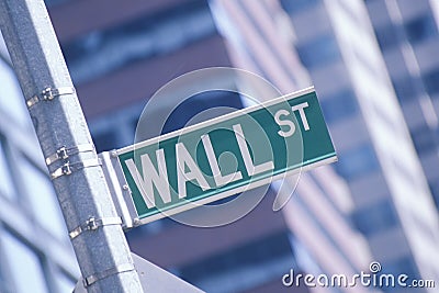 A Wall Street sign Editorial Stock Photo