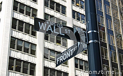 Wall Street Sign Editorial Stock Photo