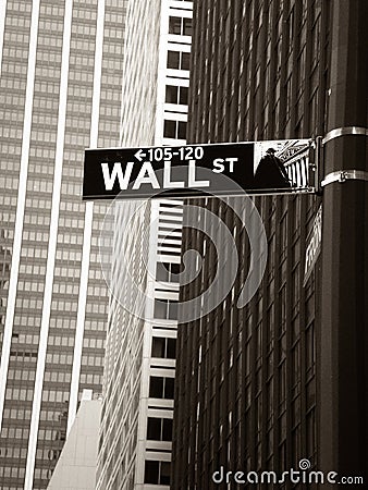 Wall Street Editorial Stock Photo
