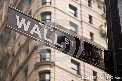 Wall street sign in New York city Editorial Stock Photo