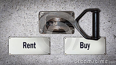 Wall Switch to Buy versus Rent Stock Photo