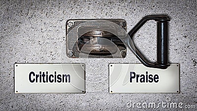 Wall Switch Praise versus Criticism Stock Photo