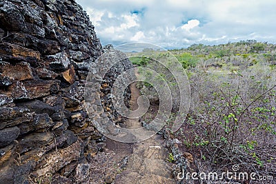 Wall Of Tears, Muro de las Lagrimas, Isabela Island, Galapagos Islands, Ecuador Stock Photo