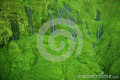'Wall of Tears' waterfalls, Maui, Hawaii Stock Photo