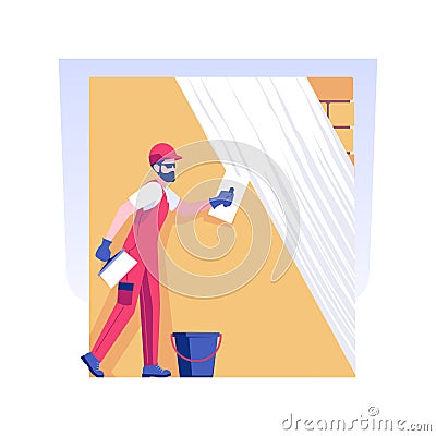 Wall texturing isolated concept vector illustration. Vector Illustration