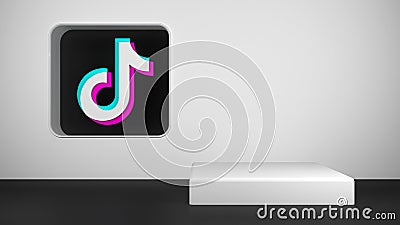 Wall tiktok icon with copy space Editorial Stock Photo