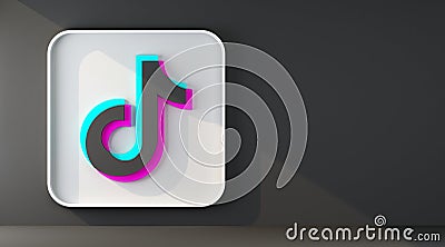 Wall tiktok icon with copy space Editorial Stock Photo