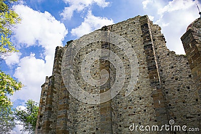 Wall of vintage castle Stock Photo