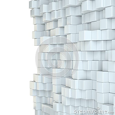 Wall of white cubes Stock Photo
