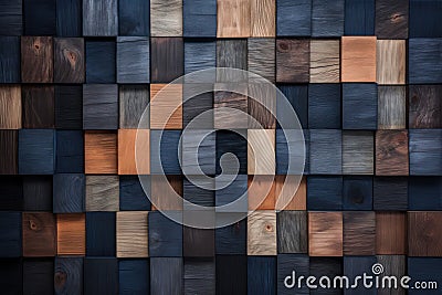 a wall of wood blocks Stock Photo