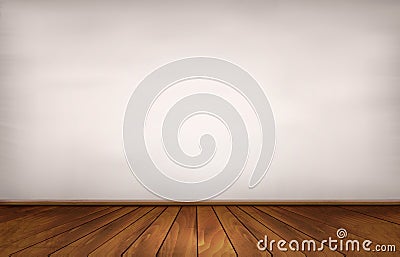 Wall and a wooden floor. Stock Photo