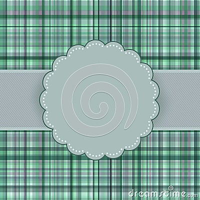 Wallace tartan vintage card background. EPS 8 Vector Illustration