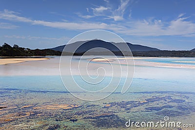 Wallaga Mouth views to Mt Gulaga Australia Stock Photo