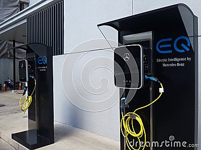 A Wallbox charging station by Mercedes-Benz Editorial Stock Photo