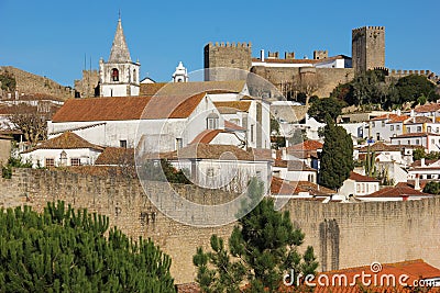 Walled citadel and castle. Obidos. Portugal Stock Photo