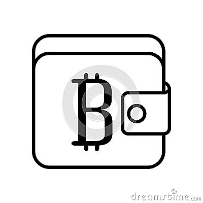 Wallet with bitcoin symbol Vector Illustration