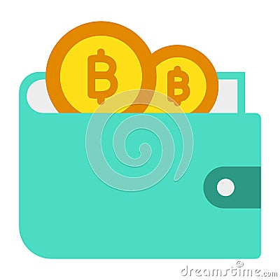 Wallet, bitcoin wallet, money, cryptocurrency fully editable vector icons Vector Illustration