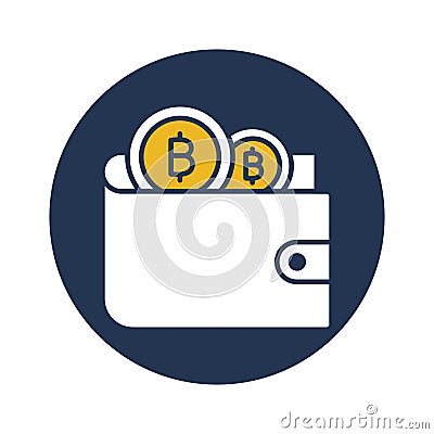 Wallet, bitcoin wallet, money, cryptocurrency fully editable vector icons Vector Illustration
