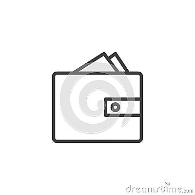 Wallet with cash line icon Vector Illustration