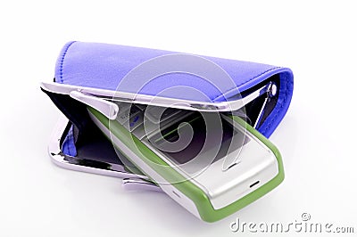 Wallet and cellphone Stock Photo