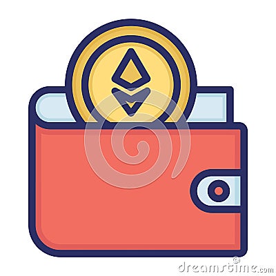 Wallet, ethereum, ethereum wallet, ethereum software fully editable vector icons Vector Illustration