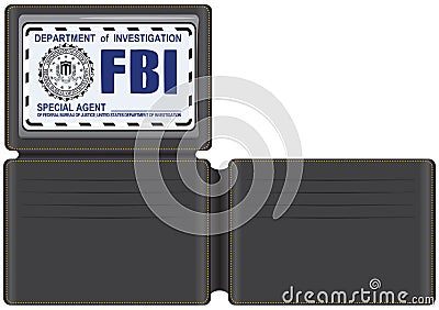 Wallet FBI Special Agent Vector Illustration