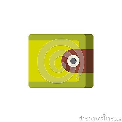 Wallet flat vector icon. Colourful wallet pictogram. Vector Illustration