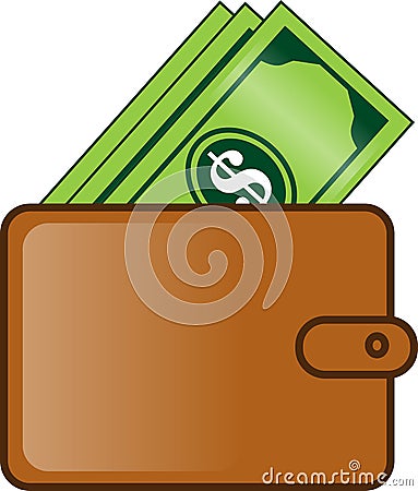 Wallet Money Illustration Icon Vector Illustration