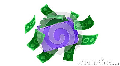 Wallet full of money sign Vector Illustration