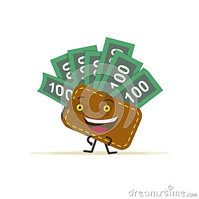 A wallet full of money Vector Illustration