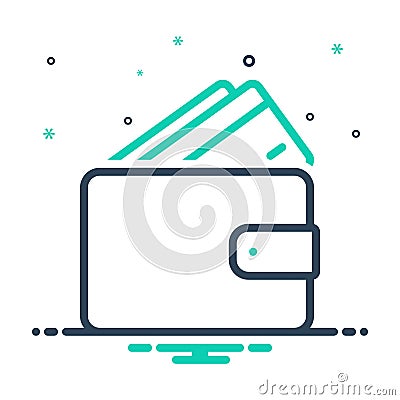 mix icon for Wallet, purse and billfold Vector Illustration