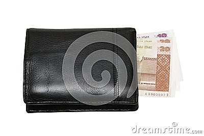 Wallet with lats Stock Photo