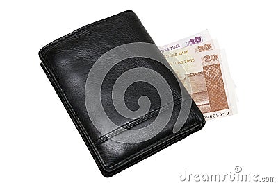 Wallet with money Stock Photo