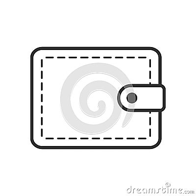 Wallet Outline Flat Icon on White Vector Illustration