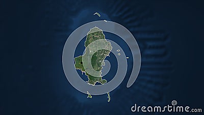 Wallis Island outlined. Low-res satellite Stock Photo