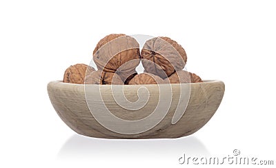 Wallnuts in bowl Stock Photo