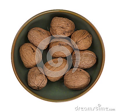 Wallnuts in bowl Stock Photo