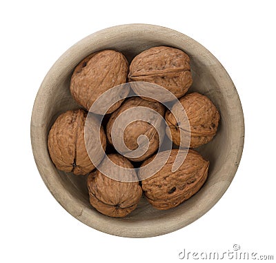 Wallnuts in bowl Stock Photo