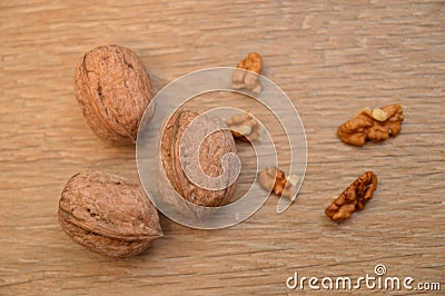 Wallnuts food nutshell brown Stock Photo