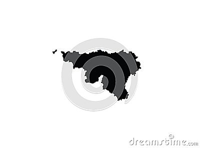 Wallonia outline map Belgium region Vector Illustration