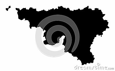 Wallonia silhouette map Vector Illustration