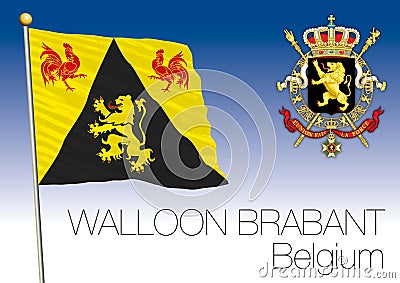 Walloon-Brabant regional flag, Belgium Vector Illustration