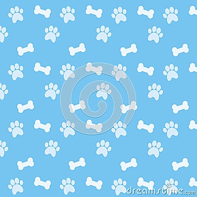 Wallpaper of bones and paws Vector Illustration